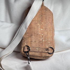 Rosie Sling Bag - Cork Fabric with Floral Pocket