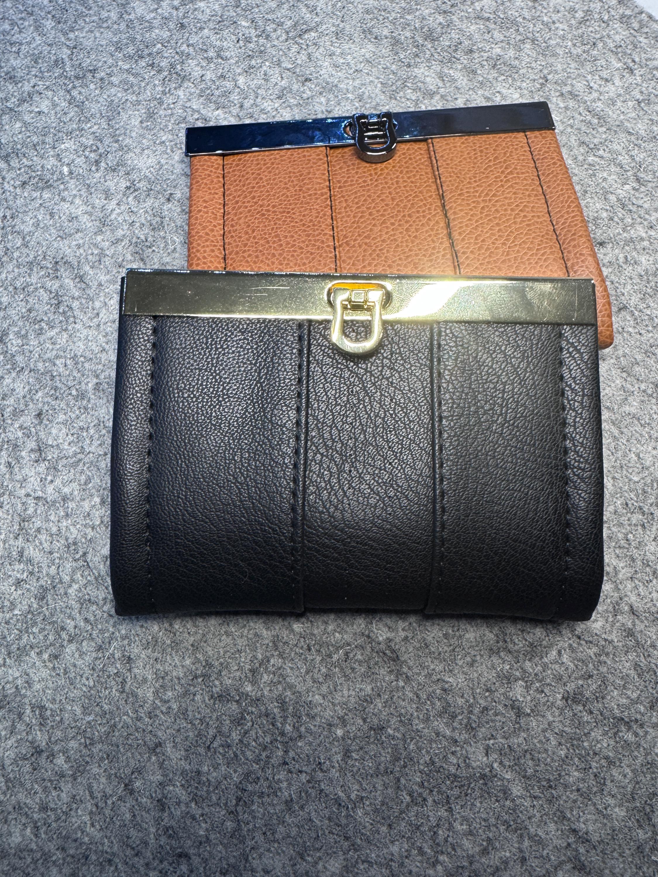 Handmade Small Bi-Fold Wallet – Compact Card Holder with Flip Lock
