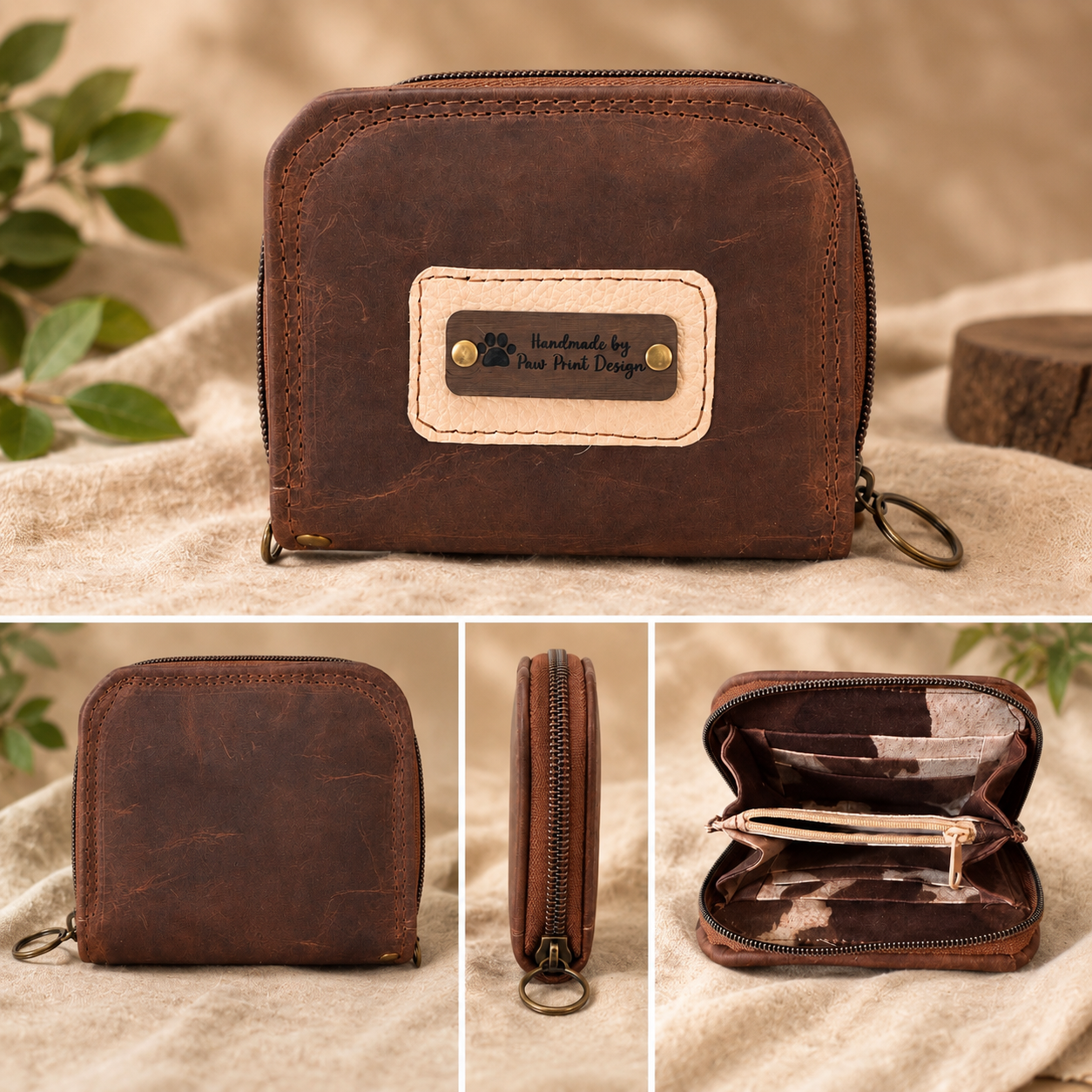 Mini Classic Zip Around Leather Wallet