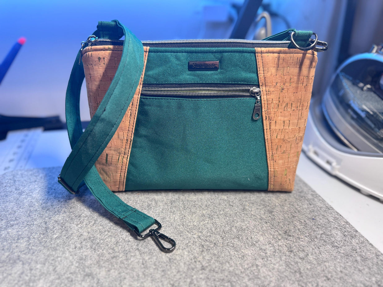 Sunshine Crossbody Bag: Cork & Waterproof Canvas Shoulder Bag