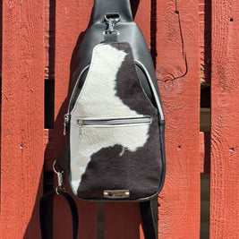 Cow print sling bag