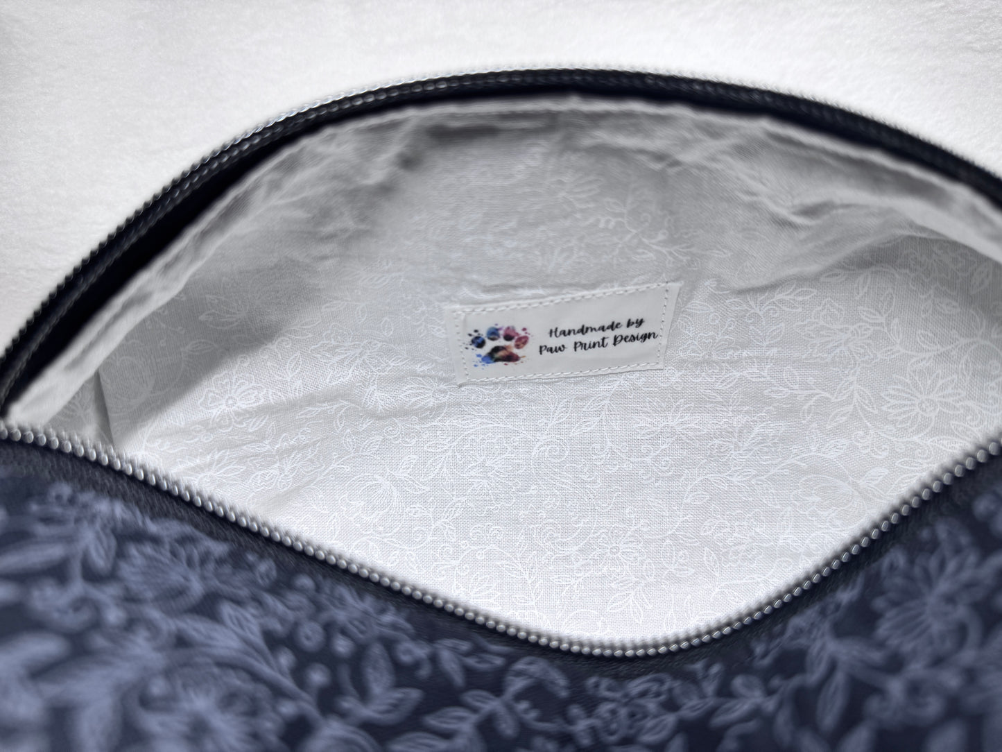 Handmade Quilted Makeup Bag: Cosmetic Organizer with Handle