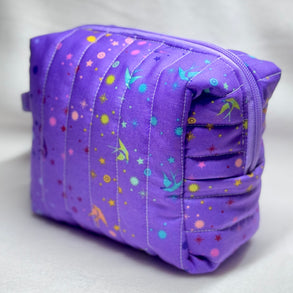 Handmade Quilted Makeup Bag: Cosmetic Organizer with Handle