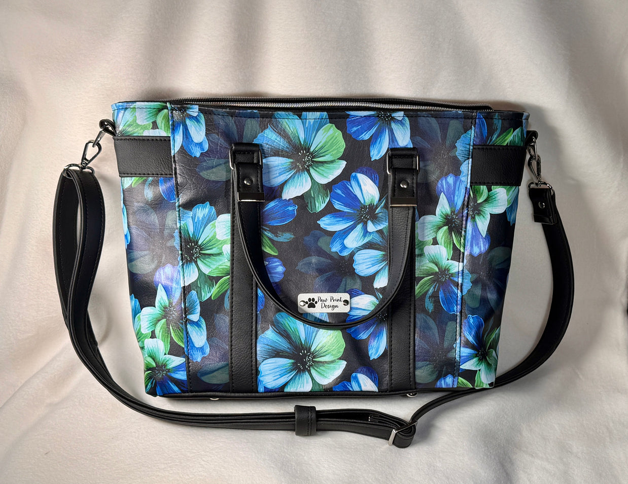 Mr Heckles Handbag - Floral and Black Faux Leather