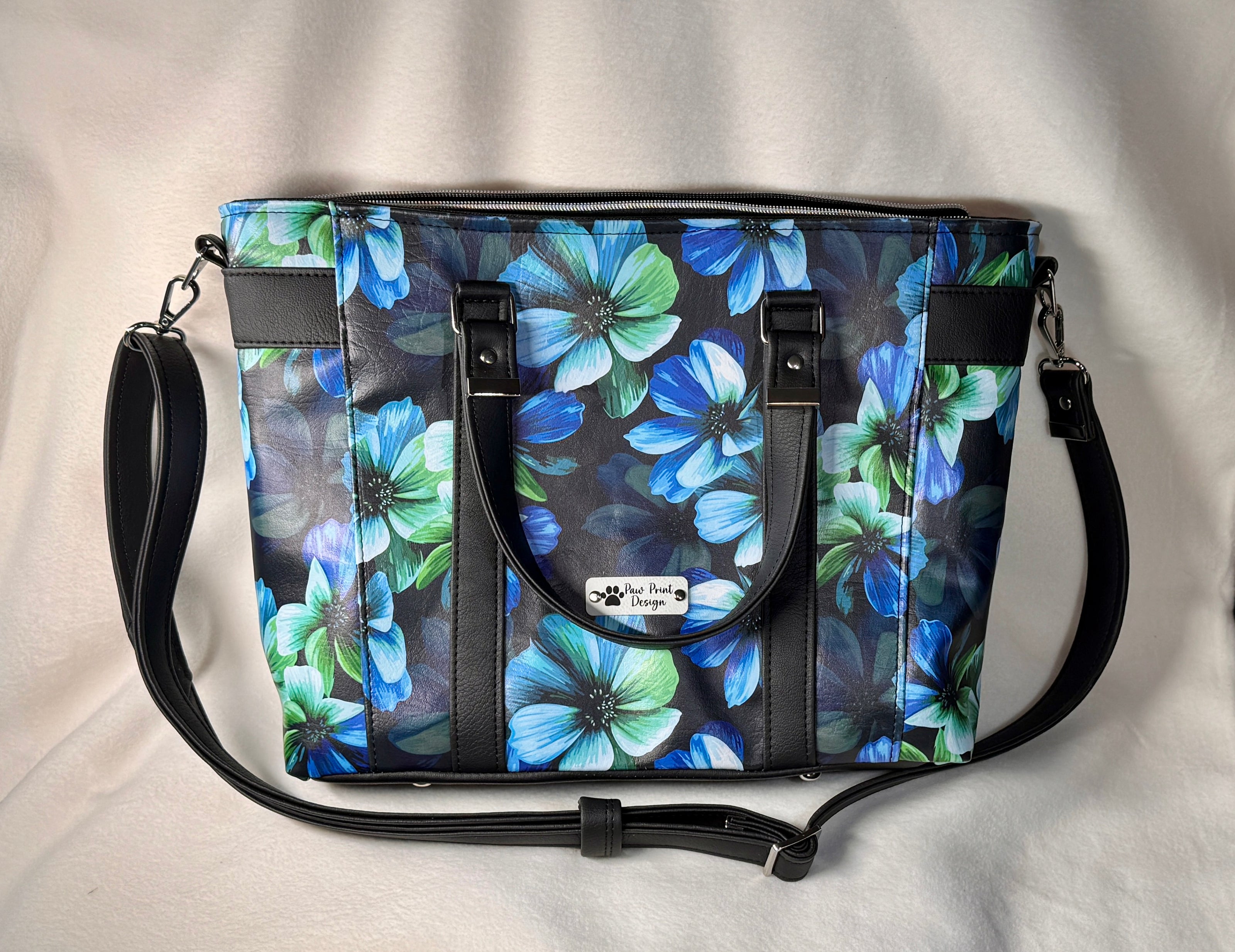 Mr Heckles Handbag - Floral and Black Faux Leather