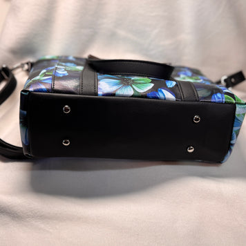 Mr Heckles Handbag - Floral and Black Faux Leather