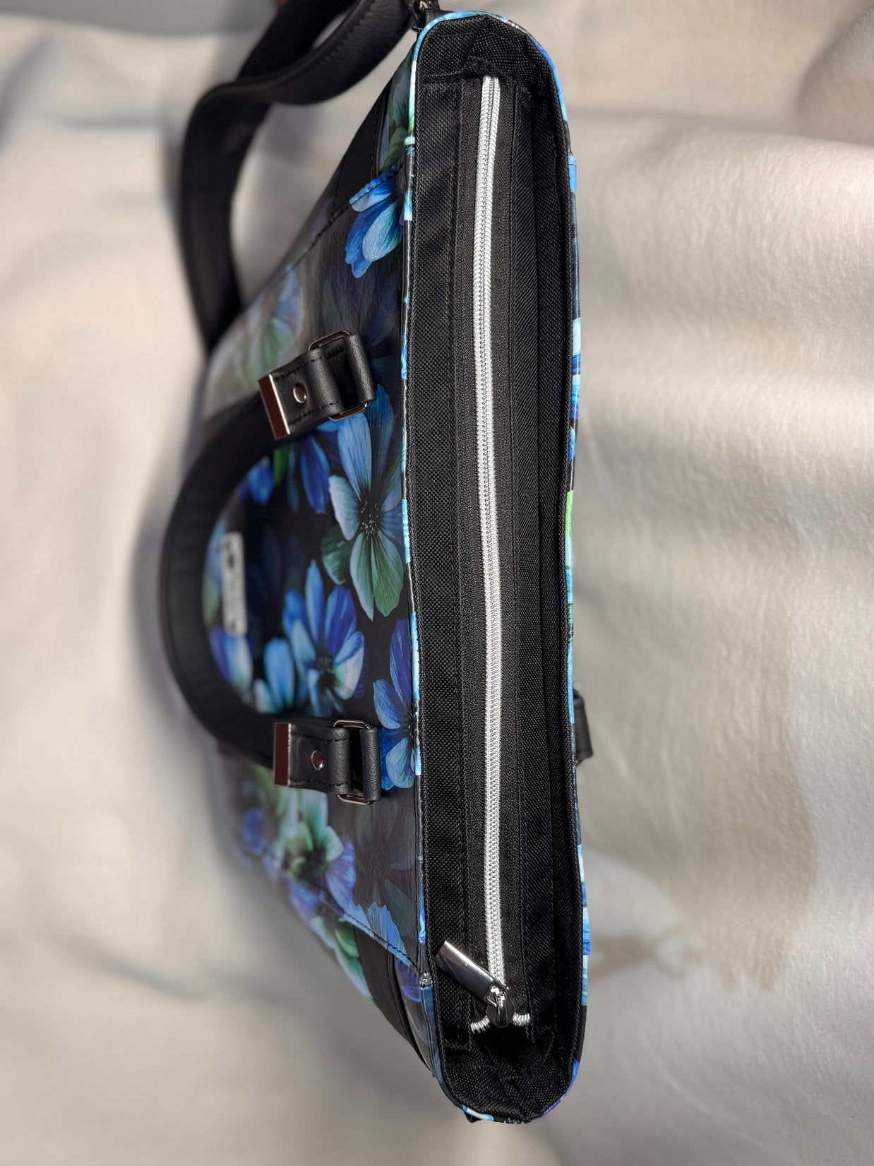 Mr Heckles Handbag - Floral and Black Faux Leather