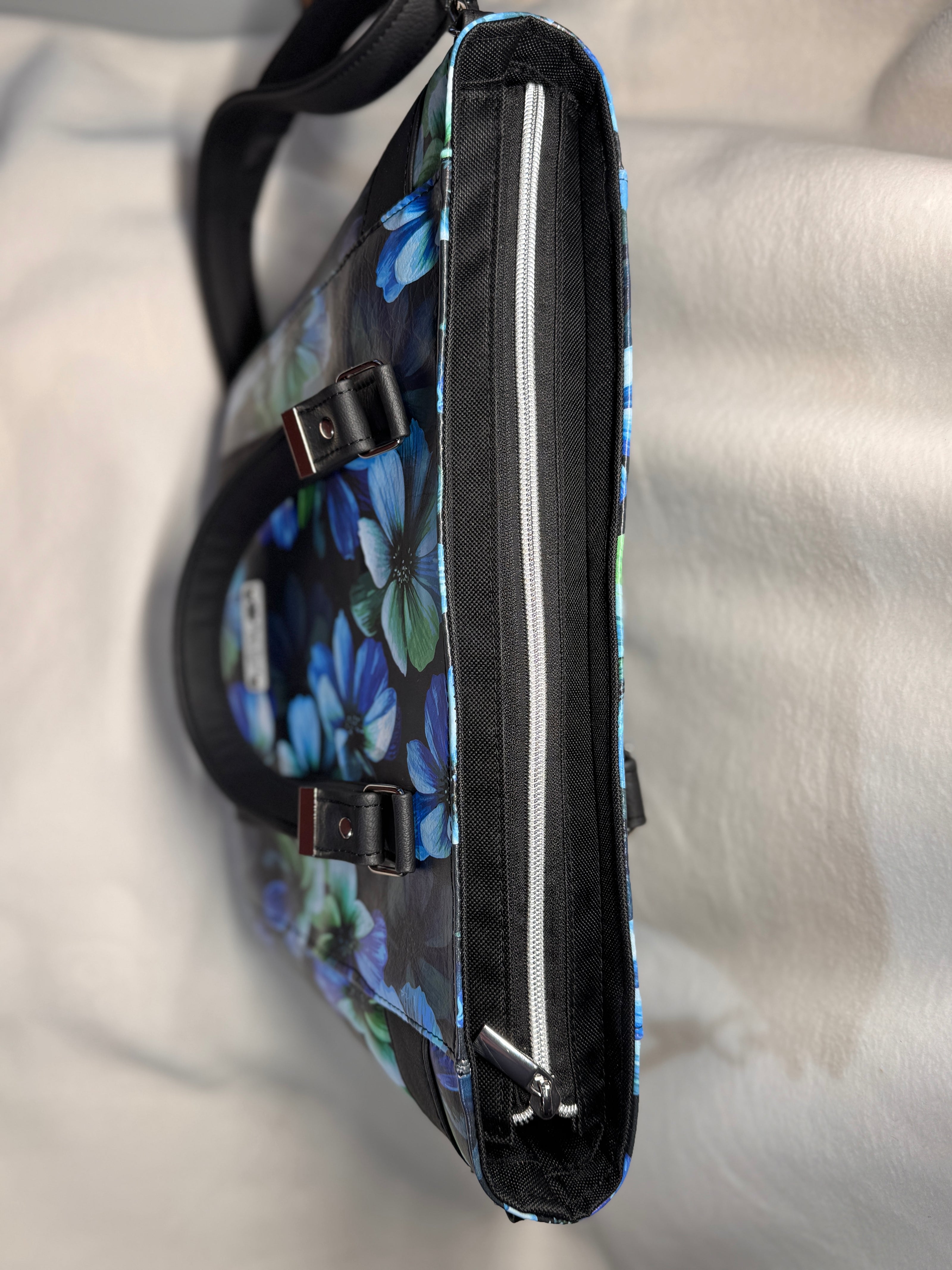 Mr Heckles Handbag - Floral and Black Faux Leather