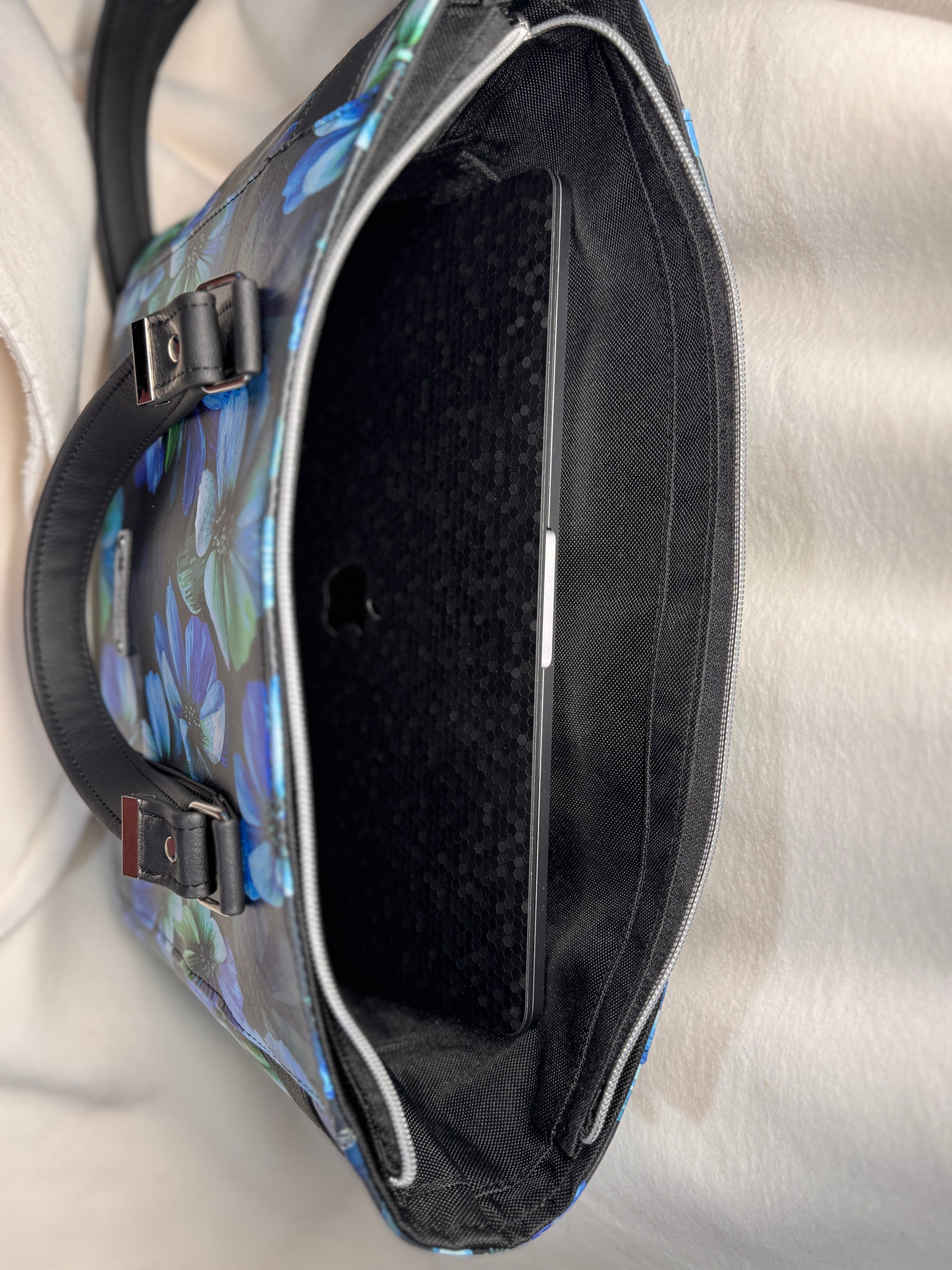 Mr Heckles Handbag - Floral and Black Faux Leather
