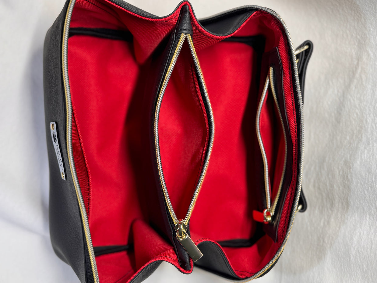 Black/Red Print Zip N Grip - Travel Bag