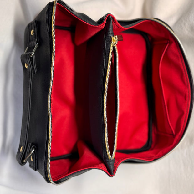 Black/Red Print Zip N Grip - Travel Bag