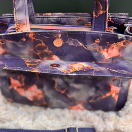 Charyn Handbag in Charcoal Marble Faux Leather