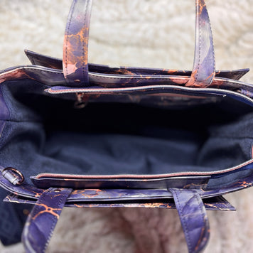 Charyn Handbag in Charcoal Marble Faux Leather