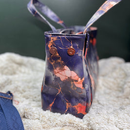 Charyn Handbag in Charcoal Marble Faux Leather
