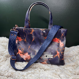 Charyn Handbag in Charcoal Marble Faux Leather