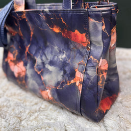 Charyn Handbag in Charcoal Marble Faux Leather