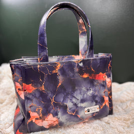 Charyn Handbag in Charcoal Marble Faux Leather