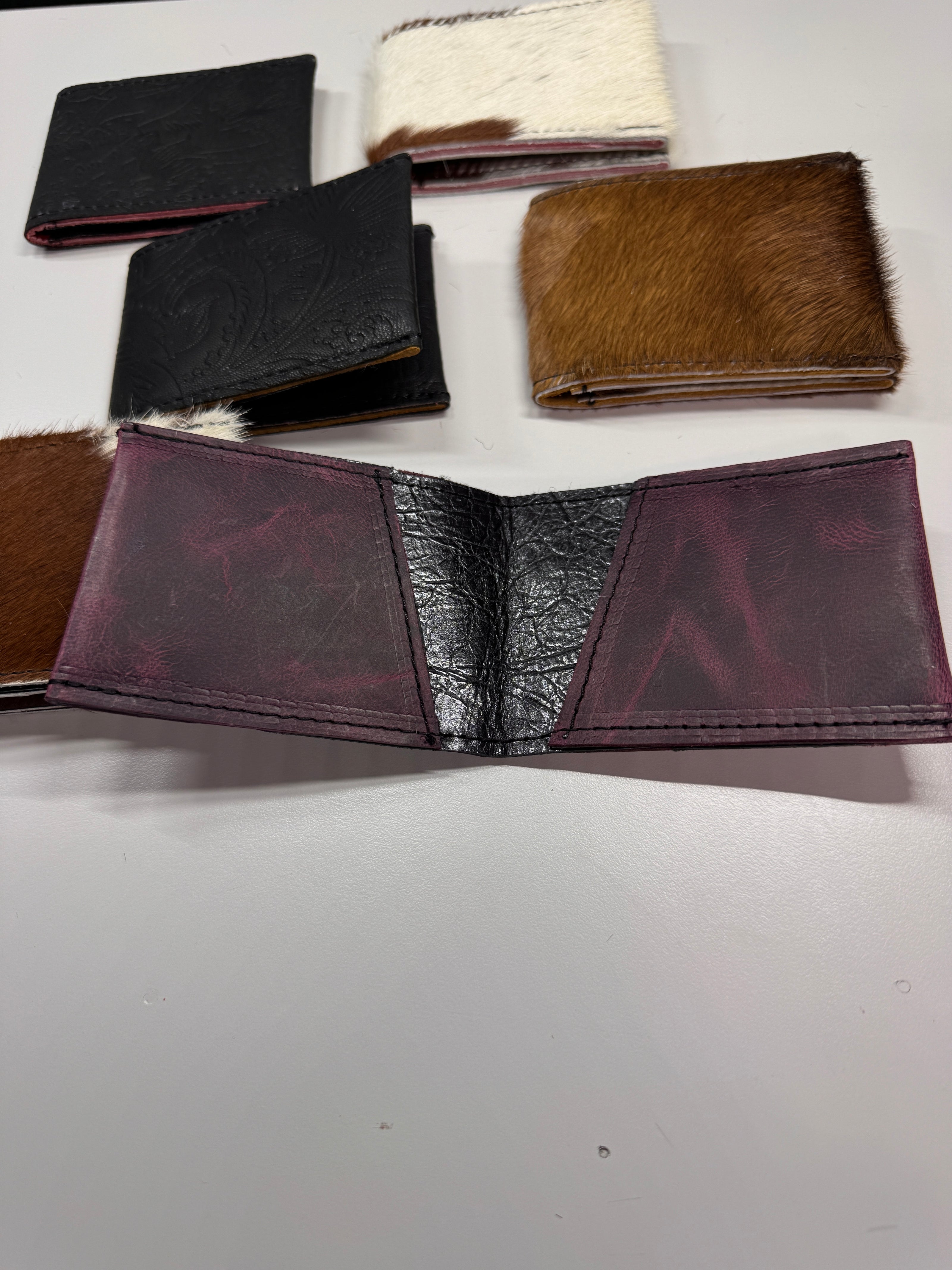 Hair-on-Hide & Leather Bifold Wallet – Handmade, One-of-a-Kind