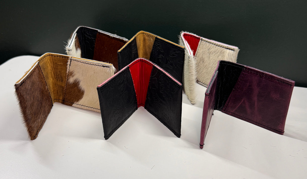 Hair-on-Hide & Leather Bifold Wallet – Handmade, One-of-a-Kind