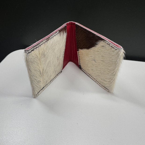 Hair-on-Hide & Leather Bifold Wallet – Handmade, One-of-a-Kind