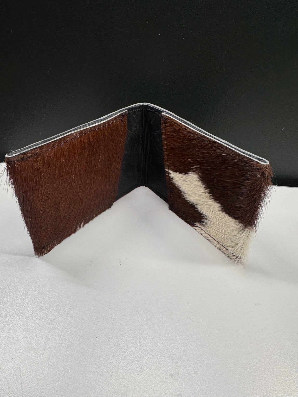 Hair-on-Hide & Leather Bifold Wallet – Handmade, One-of-a-Kind