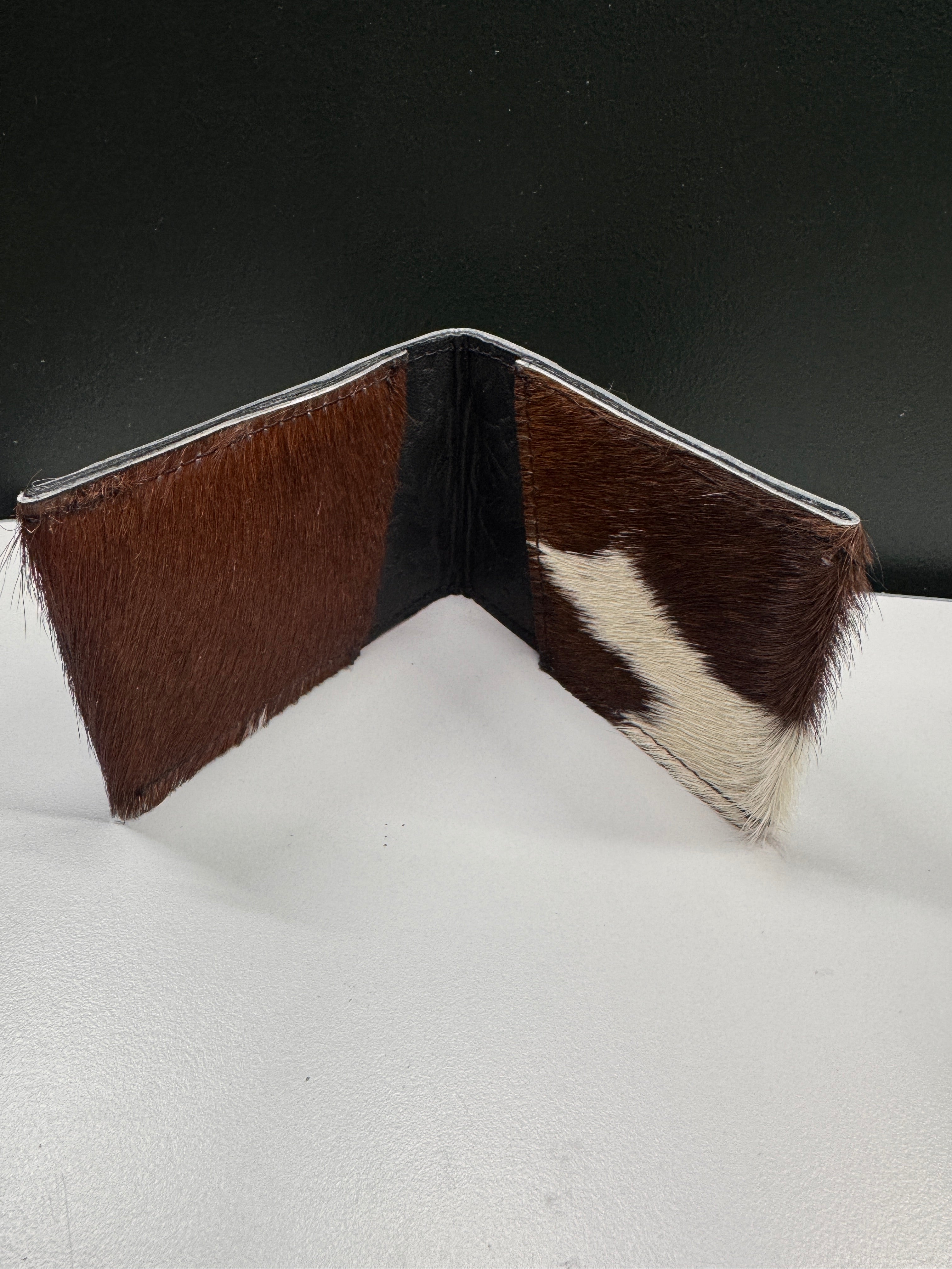 Hair-on-Hide & Leather Bifold Wallet – Handmade, One-of-a-Kind