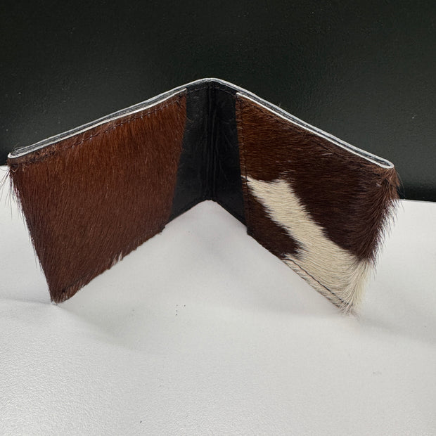 Hair-on-Hide & Leather Bifold Wallet – Handmade, One-of-a-Kind