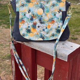 Brighstone Handbag - Faux Suede and Custom Vinyl Print