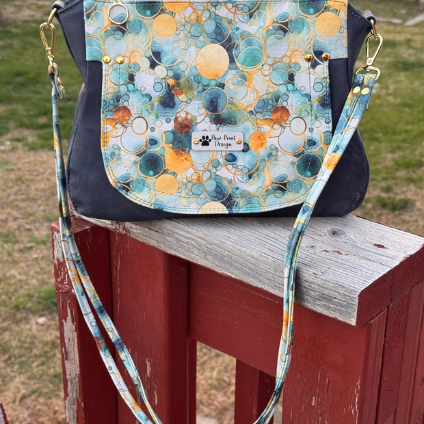 Brighstone Handbag - Faux Suede and Custom Vinyl Print
