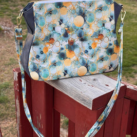 Brighstone Handbag - Faux Suede and Custom Vinyl Print
