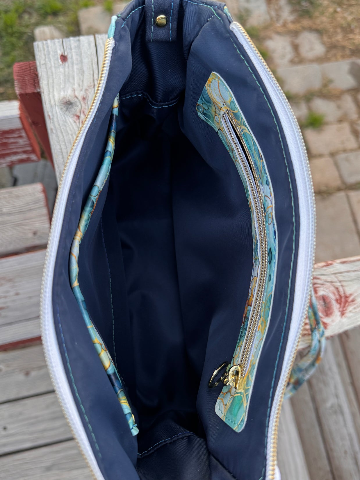 Brighstone Handbag - Faux Suede and Custom Vinyl Print