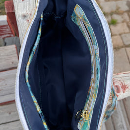 Brighstone Handbag - Faux Suede and Custom Vinyl Print