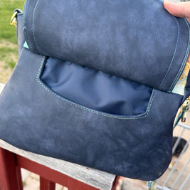 Brighstone Handbag - Faux Suede and Custom Vinyl Print