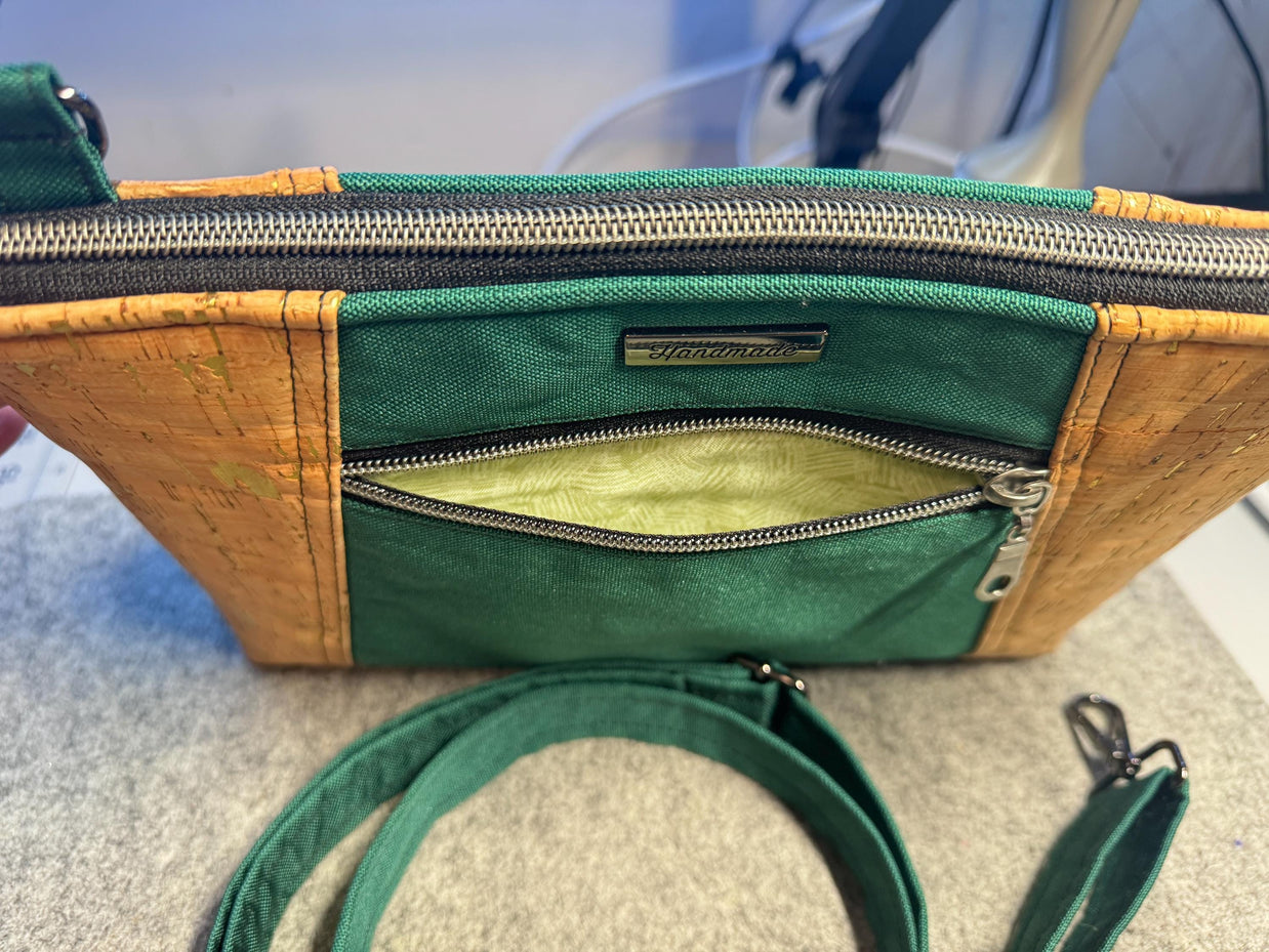 Sunshine Crossbody Bag: Cork & Waterproof Canvas Shoulder Bag